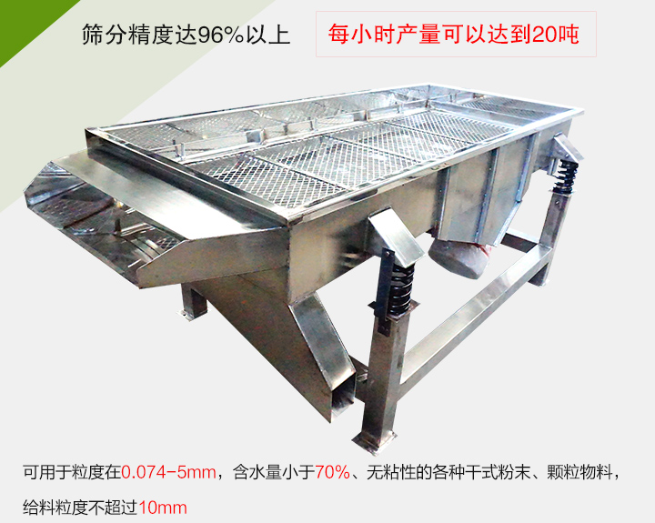 糧食篩分機(jī)各種干式粉末、顆粒物料，給料粒度不超過(guò)10mm